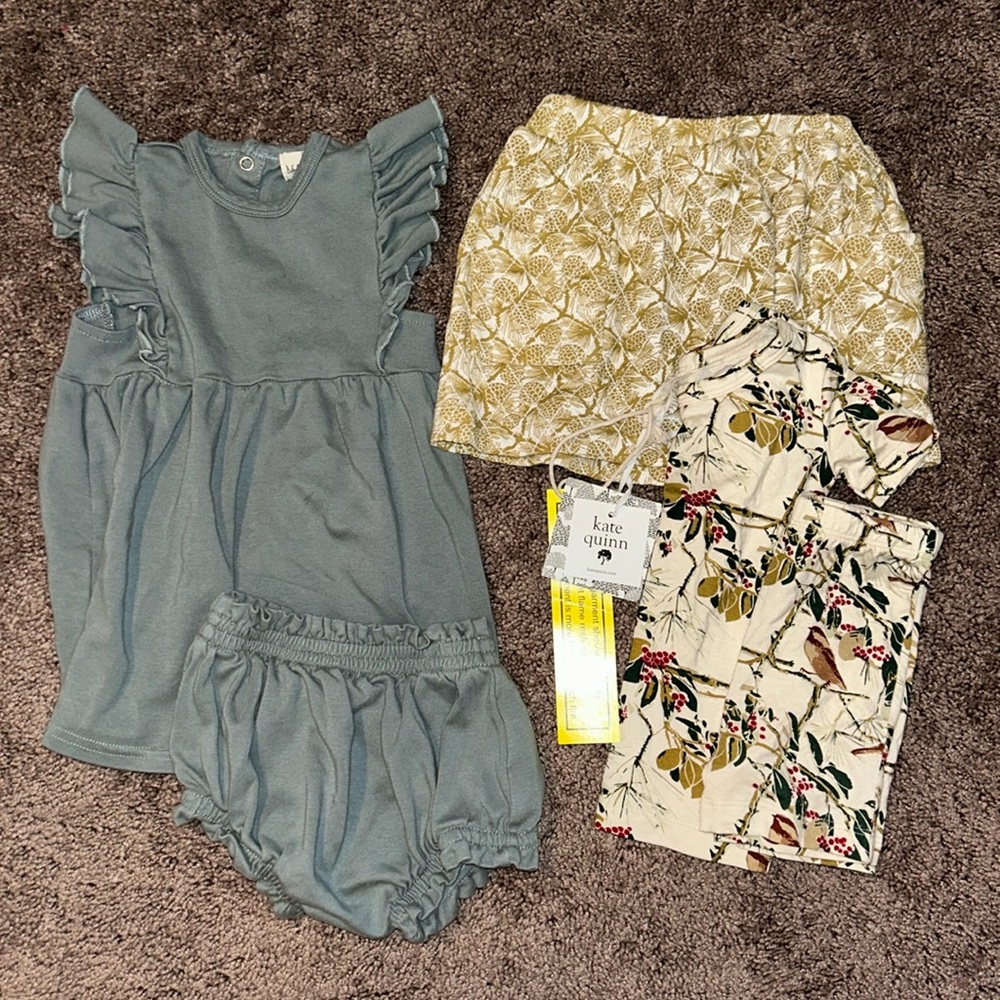 Kate Quinn & Mai Bee small shop 12/18 dress with bloomers, skirt & matching set